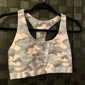 Fabletics pink Camo sports bra
